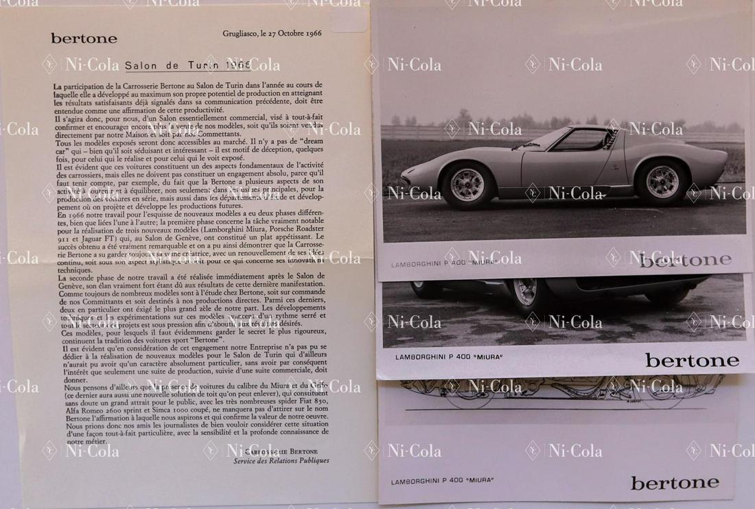 Lamborghini 3 original b/w factory press photos type (1 of 1)
