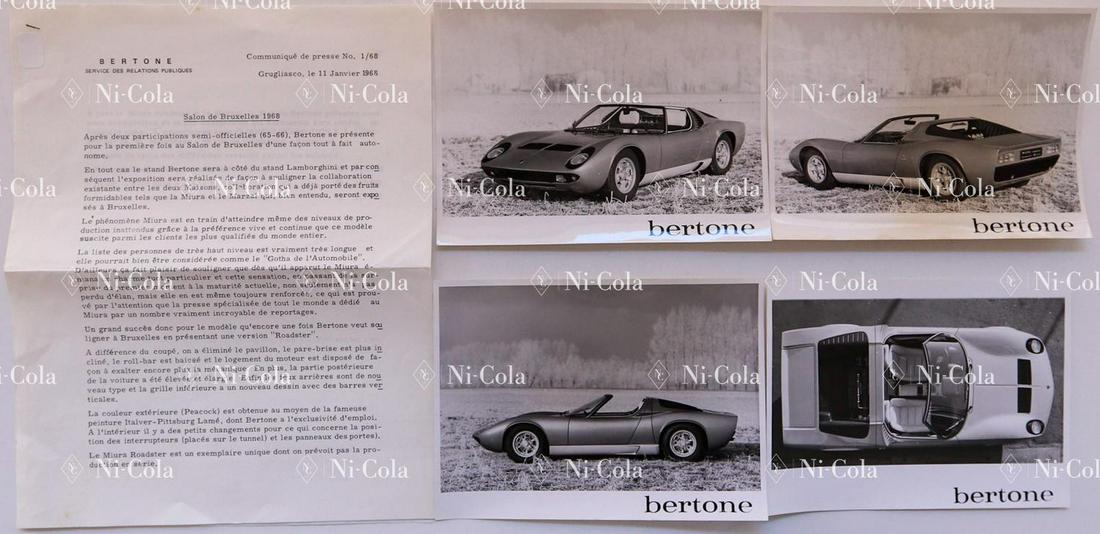 Lamborghini 4 original b/w factory press photos type (1 of 1)