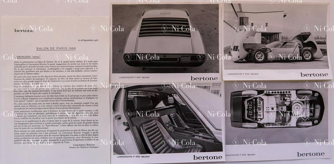Lamborghini 4 original b/w factory press photos type (1 of 1)