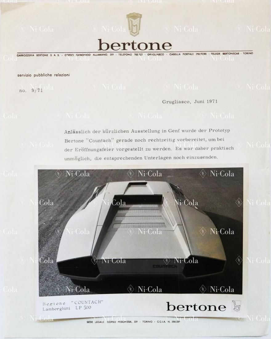 Lamborghini Press release Countach from 1971 (1 of 1)