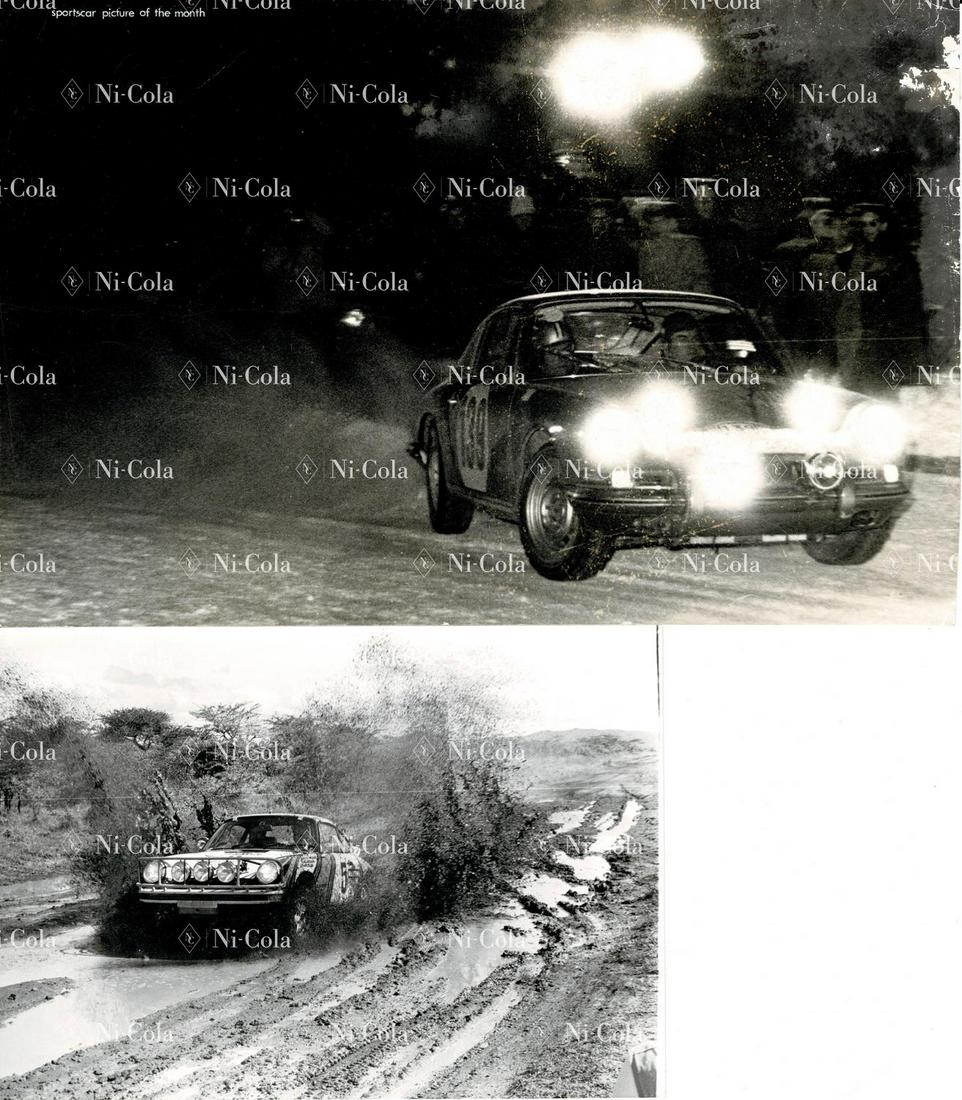 Porsche 2 b/w press photos taken at rallies 60s / 70s (1 of 2)