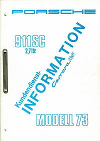 Porsche Customer-service information Carrera RS 2.7 (1 of 1)