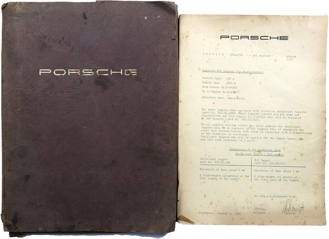 Porsche Folder with Service Bulletin year 1958 No. 1-32 (1 of 1)