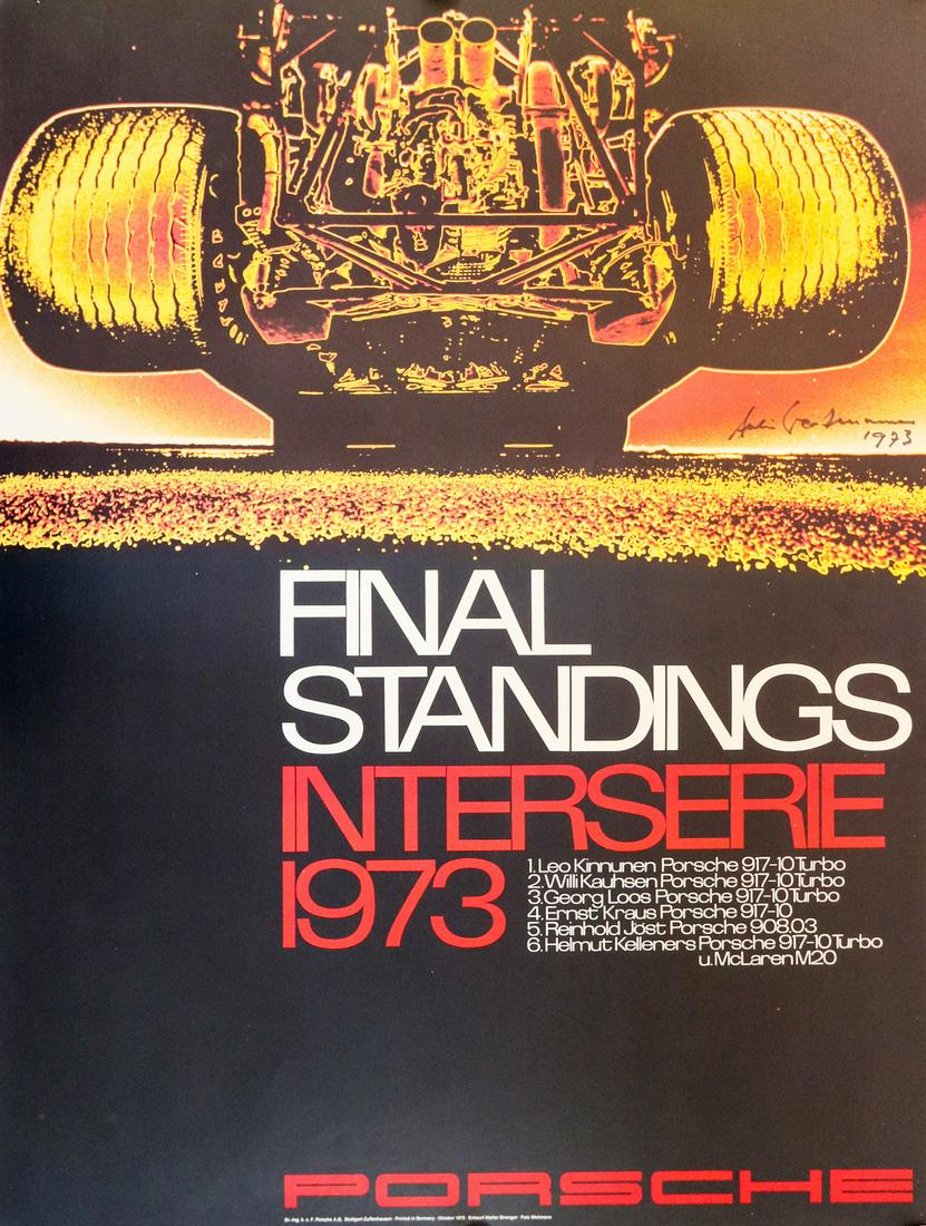 Porsche Poster 'Final Standings Interserie 1973' from (1 of 1)