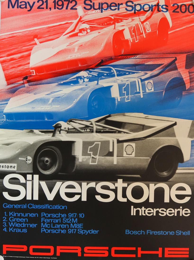 Porsche Poster 'Silverstone Interserie' from 1972 (1 of 1)