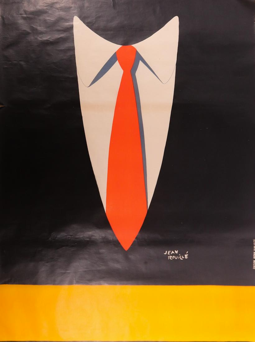 Poster Advertising poster ' Le Cravate' by Jean Rouille: 160 x 120 cm, margin partly damaged, tears 5 and 3 cm