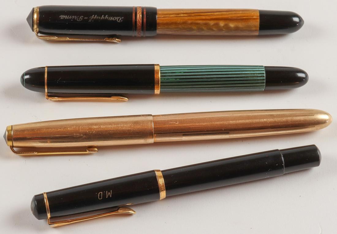 SchreibgerÃ¤te 4 x fountain pen: 1 x Parker, 2 x Pelikan, 1 x Dompfaff