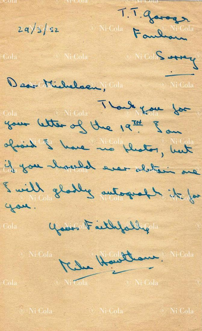 Autogramm Autographed letter from Mike Hawthorn (1 of 1)