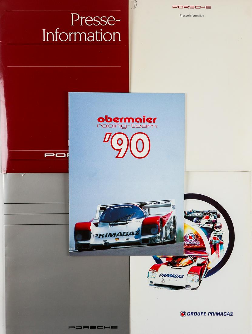 Porsche 5 parts 4 press kits and 1 brochure (1 of 1)