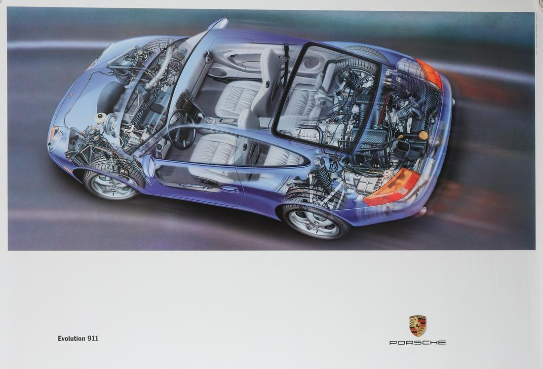 Porsche 5 parts advertising poster Porsche 911 (1 of 5)