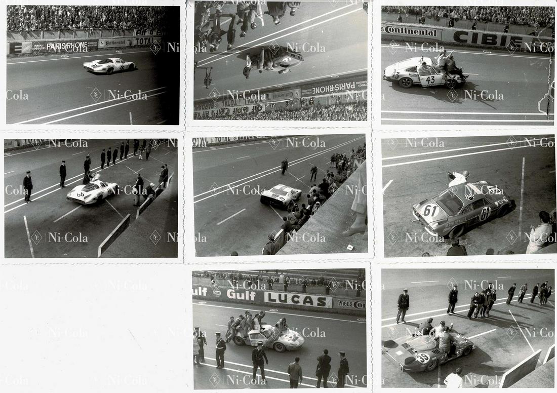 Porsche 8 original b/w photos '24H Le Mans 1968 (1 of 1)