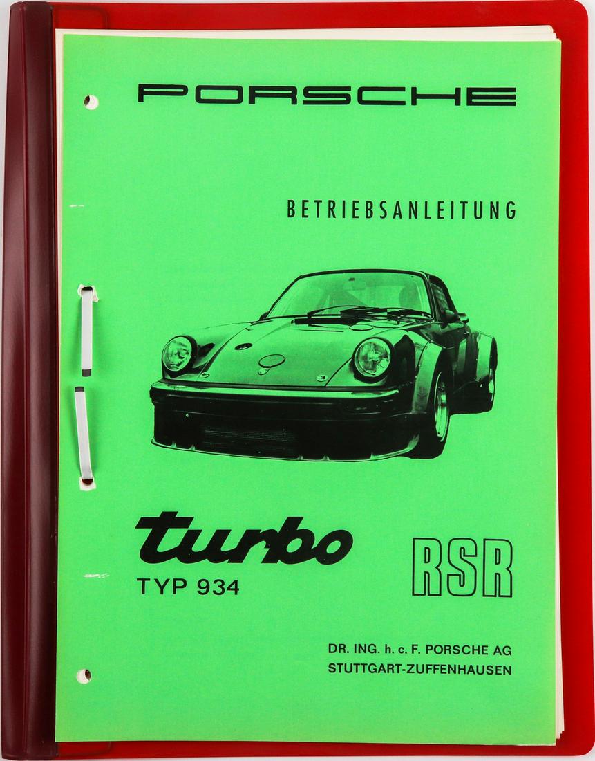 Porsche Operating Instructions type 934 Turbo RSR from (1 of 1)