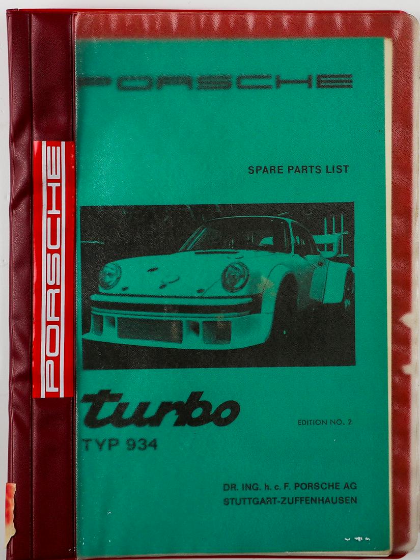 Porsche Spare parts list 'Porsche Turbo Typ 934 Turbo (1 of 1)