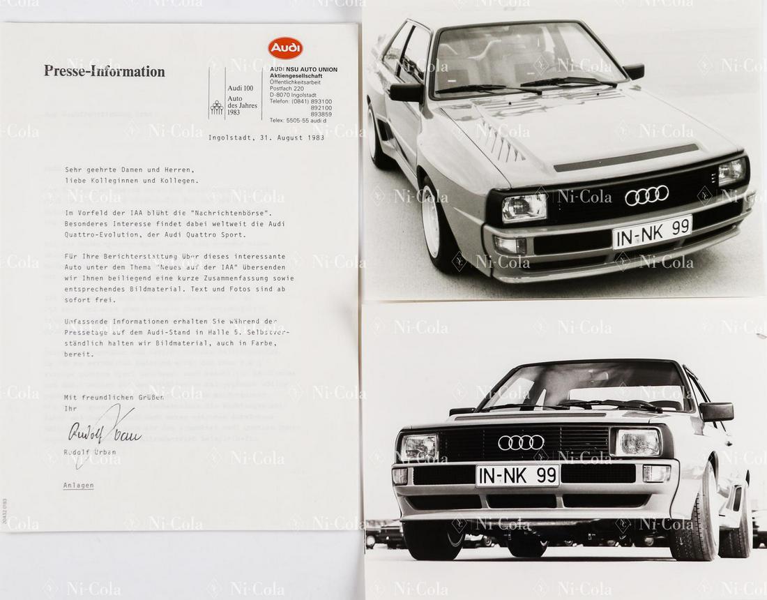Audi Press release and 2 original b/w press photos 'Audi Qu (1 of 1)