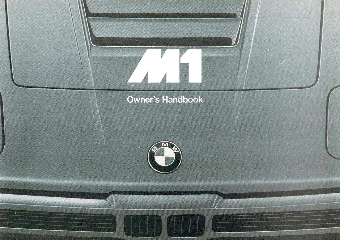BMW Owner's Handbook M1 (1 of 1)