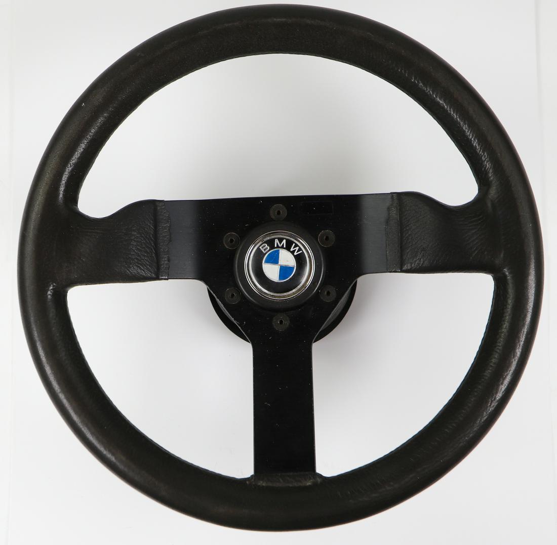 BMW Sport leather steering wheel with hub from 5/86: Manufacturer: Romax, D: 32 cm