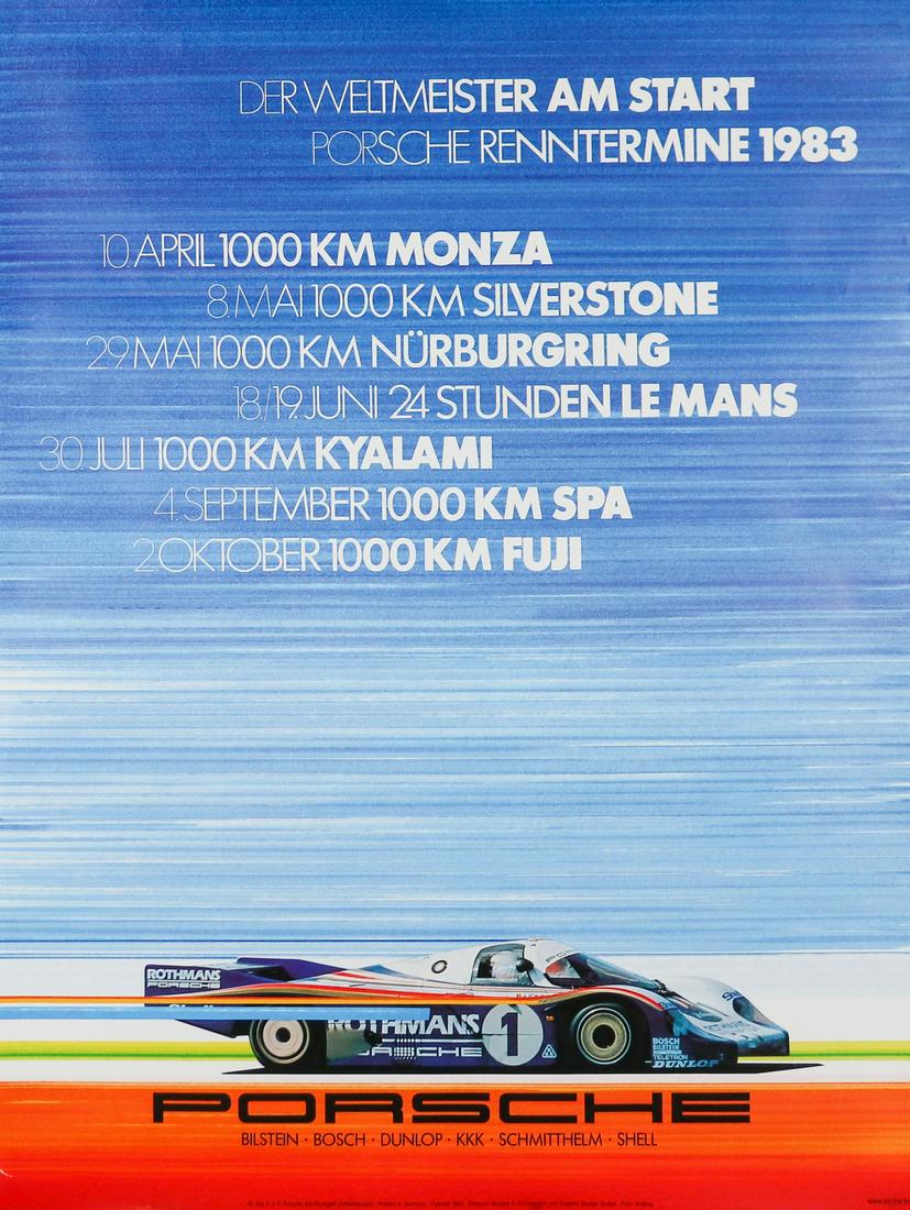 Porsche 5 racing posters 1983 (1 of 5)