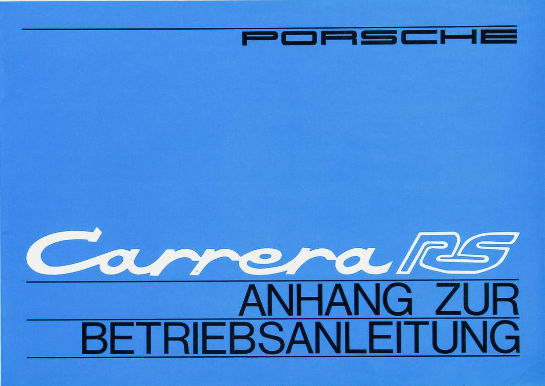 Porsche Annex for the Operating Instructions type 911 Carre (1 of 1)