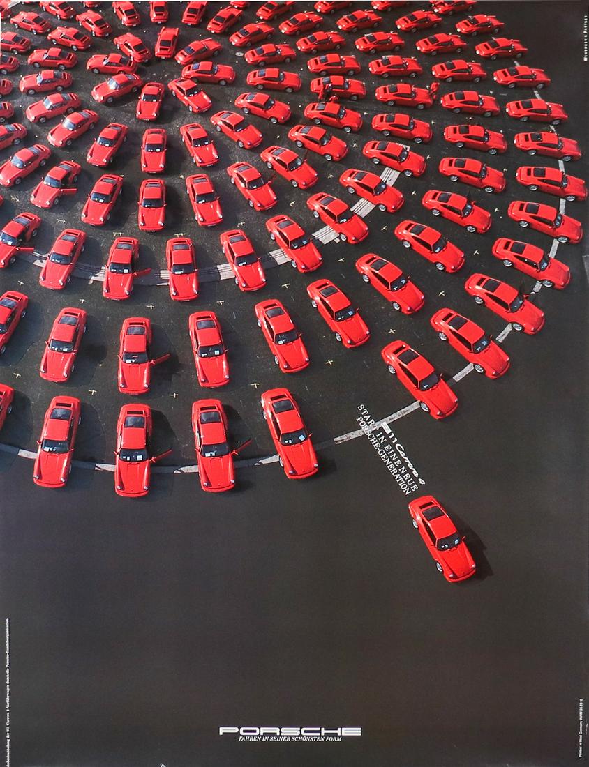 Porsche Poster 911 Carrera 4 from the 80s: 101 x 76 cm