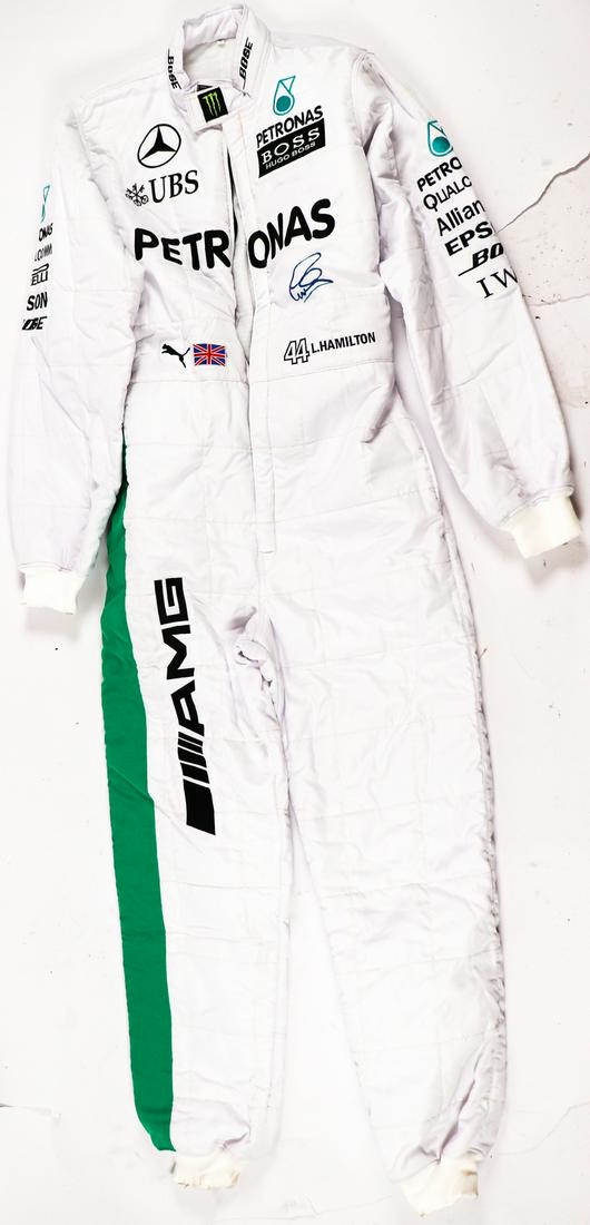 Mercedes-Benz Puma racing suit autographed by Lewis Hamilto (1 of 4)