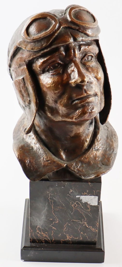 Automobilia Bust racing driver head around 1910 (1 of 3)