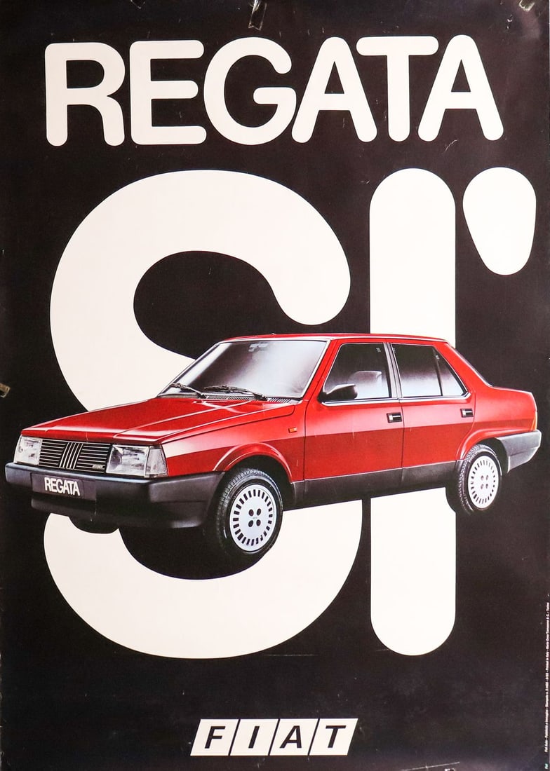 Fiat Advertising poster 'Fiat Regata' from the 80s (1 of 1)