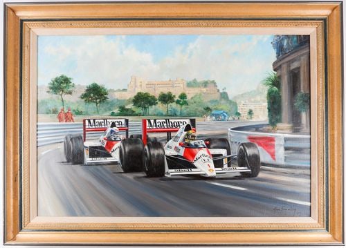 McLaren Oil painting 'McLaren Duo' by Alan Fearnley 1989 (1 of 2)