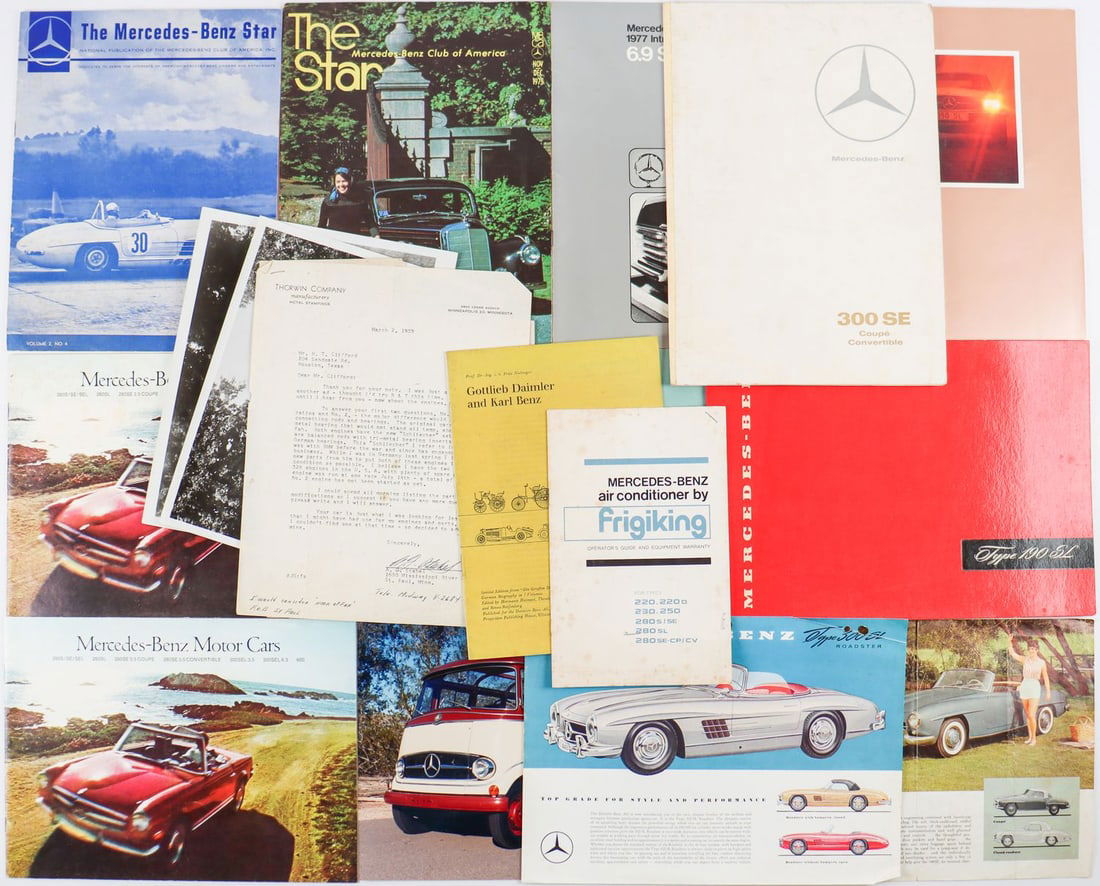 Mercedes-Benz 18 parts brochures / original b/w press photo (1 of 1)
