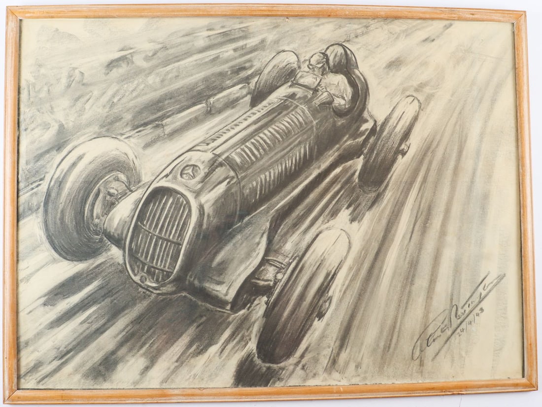 Mercedes-Benz Charcoal drawing Mercedes-Benz 'W25' (1 of 1)