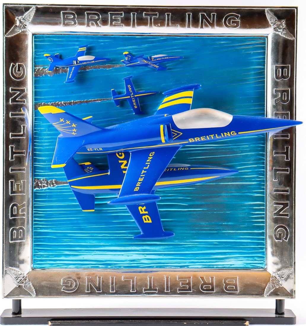 Automobilia Advertising sign 'Breitling' from the 80s: 66 x 60 x 10 cm
