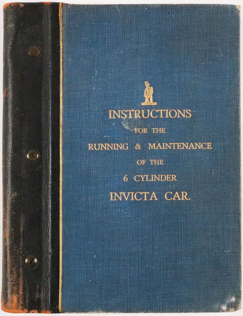 Invicta Operating Instructions 6 Cylinder Invicta Car: English, very rare