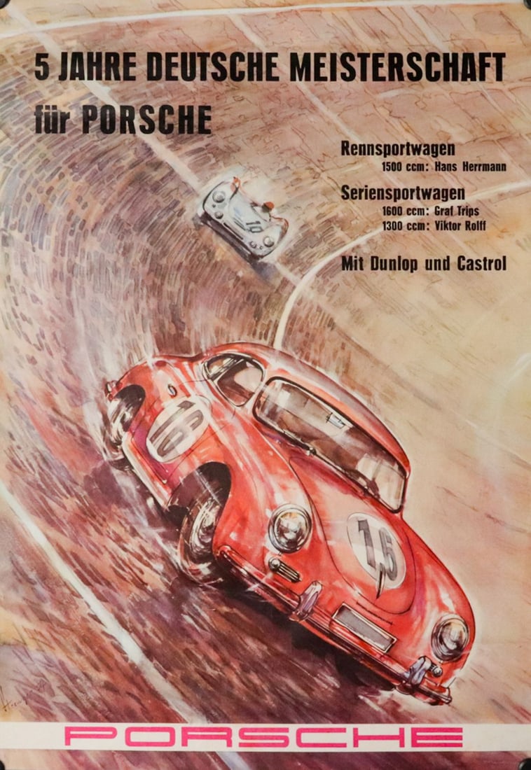 Porsche 550 Spyder poster “5 Jahre Deutsche Meisterschaft f (1 of 1)