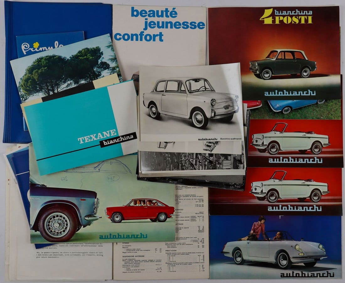 Autobianchi 40 parts brochures and b/w press photos from th (1 of 1)