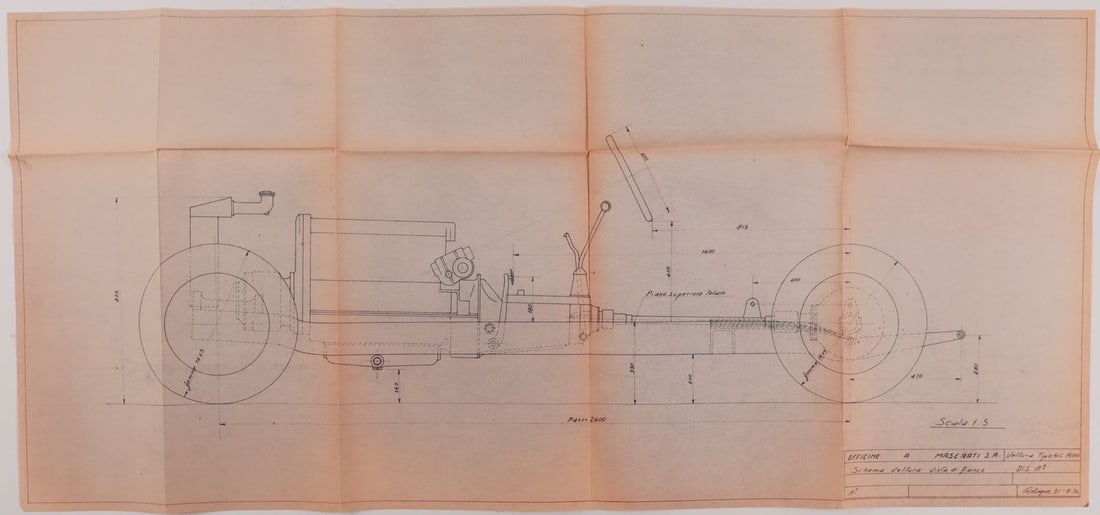 Maserati Original blueprint Vettura Tipo 6C 1500/ 6C Sport (1 of 1)