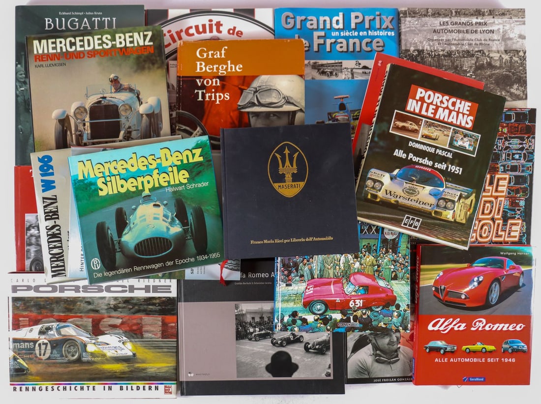 Buch 17-piece: E.g. Alfa Romeo Argentina by Cristioan Bertschi and Estanislao Iacona, Toulo de graffenried by Pierre Fouquet Hatevilian, Porsche - Renngeschichte in Bildern by Demand, Carlo and Michael Riedner, Buga