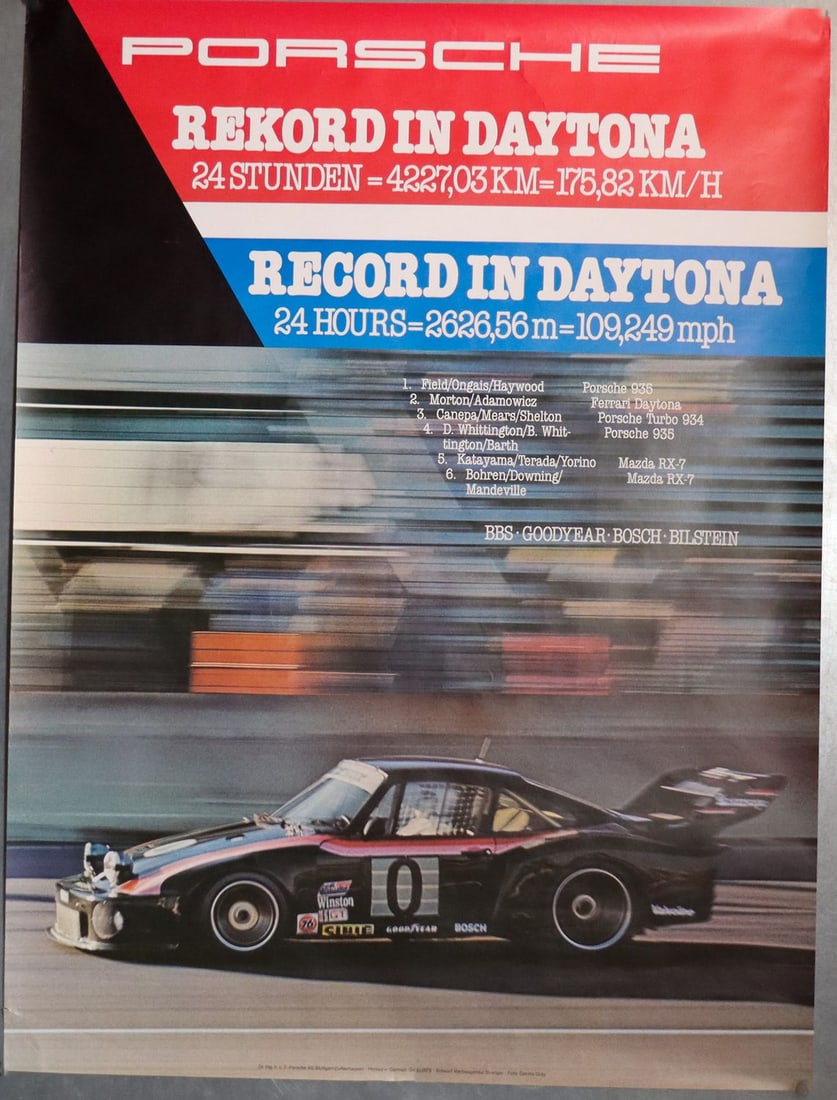 Porsche Poster Record in Daytona 1979: 101 x 76 cm, Design Strenger
