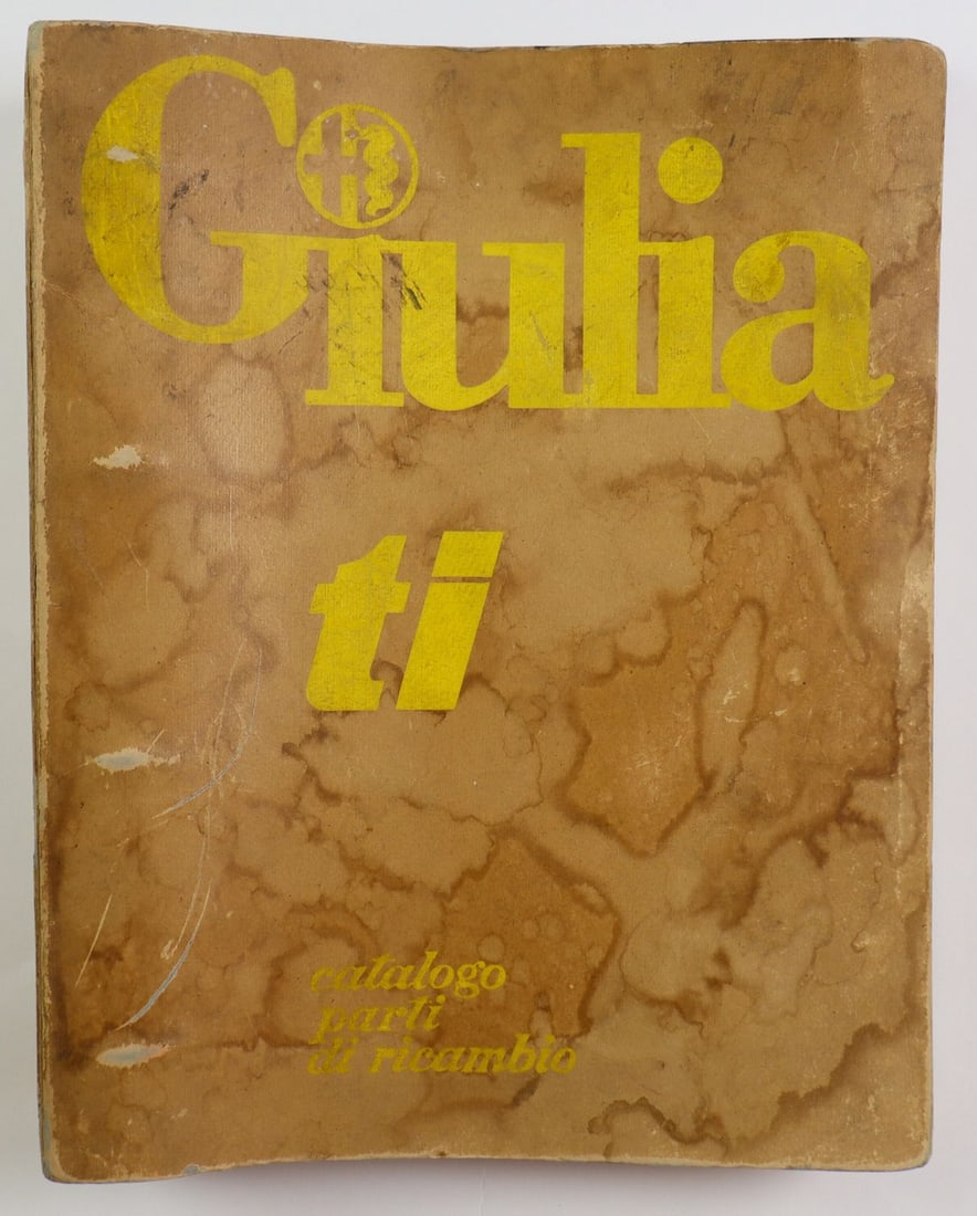 Alfa Romeo Spare parts catalog for type Alfa Romeo Giulia 1: Dated 1/31/1968 with dealer's business card from Italy