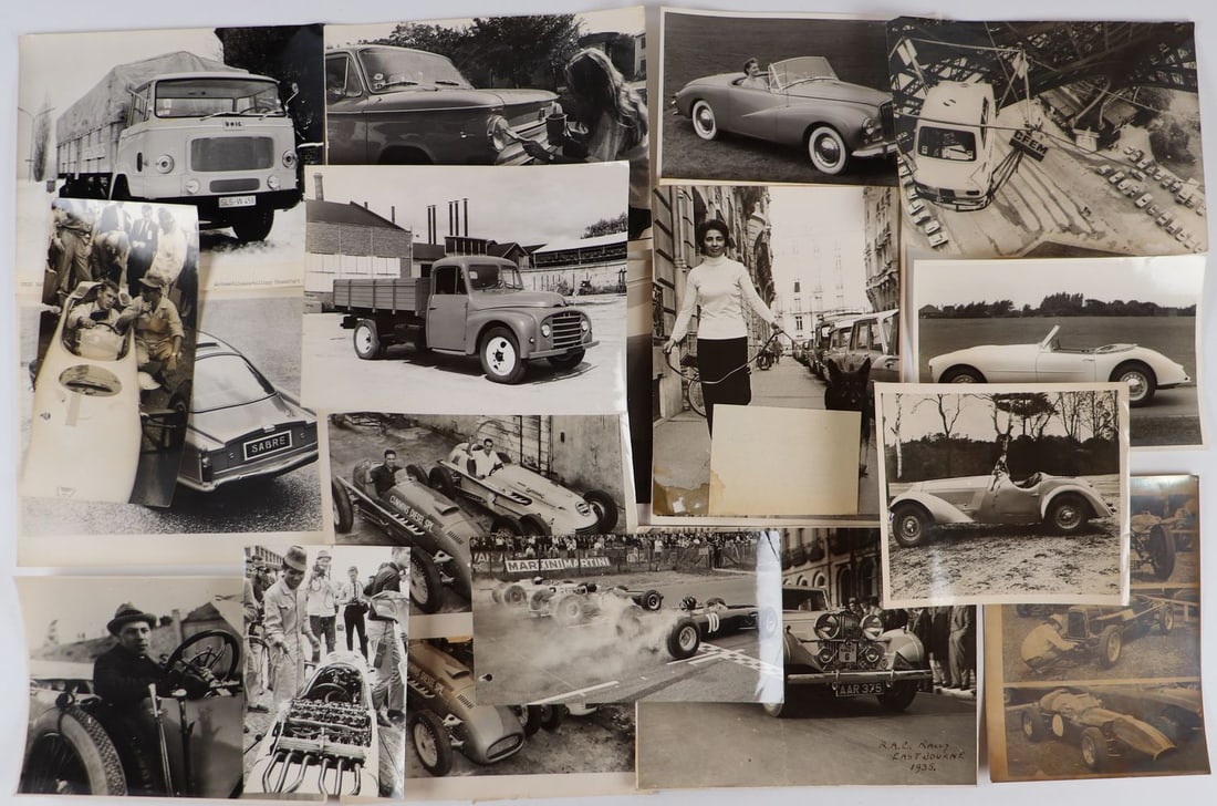 Automobilia 54-piece collection of photographs from the 193 (1 of 2)