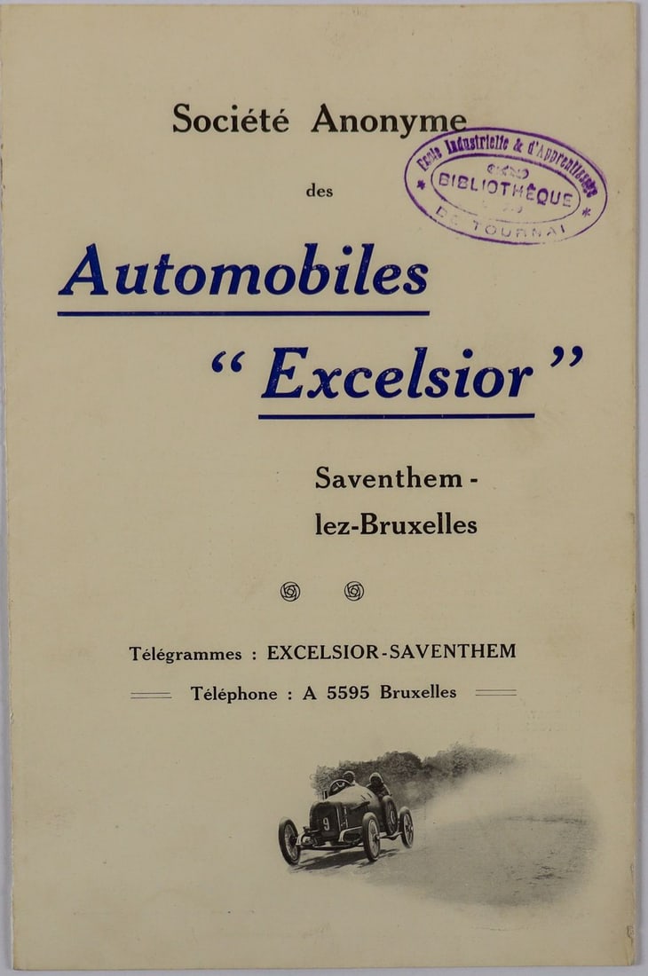 Automobilia Automobile Excelsior Folding Brochure from 1912 (1 of 2)