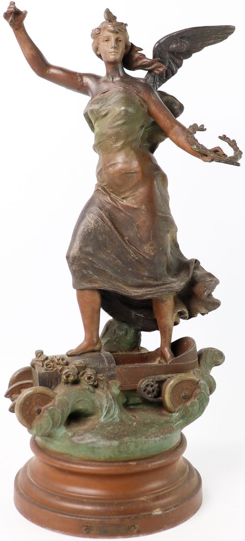 Automobilia Bronze figure 'Standing Angel' by Ferrand, Erne (1 of 3)