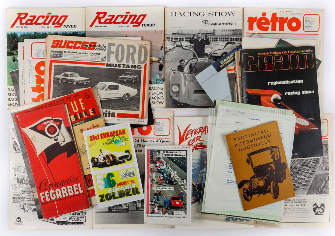 Automobilia Approximately 45 pieces on the subject of Belgi: Magazines, VHS cassettes, brochures, newspaper clippings, photos, etc.