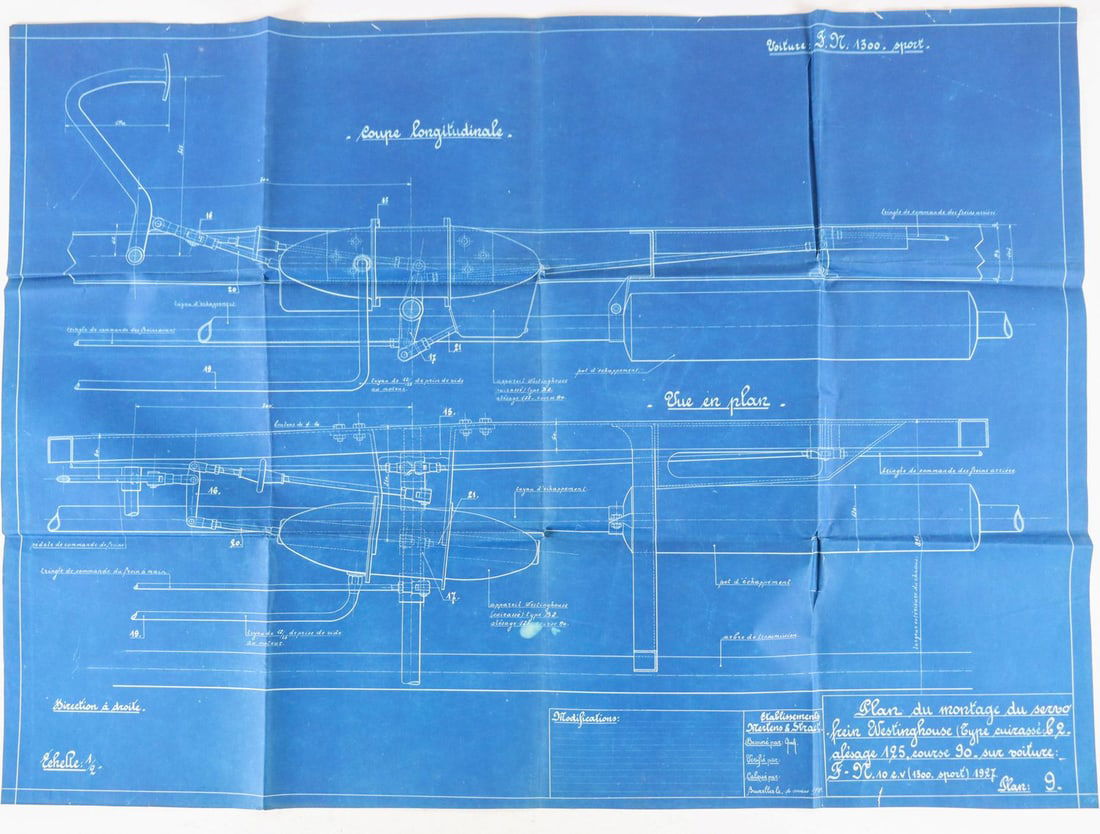 Automobilia Fabrique Nationale Construction Plan F.N. 1300: 69 x 94 cm