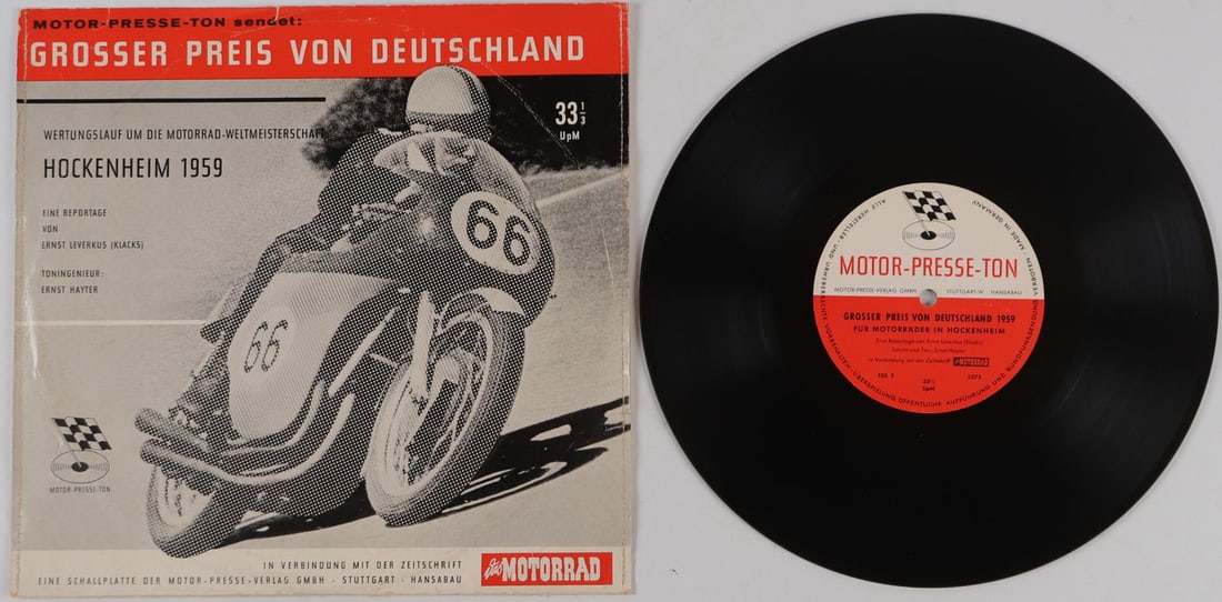 Automobilia Record 'Großer Preis von Deutschland Hockenheim: A report by Ernst Leverkus, 33 1/3 RPM