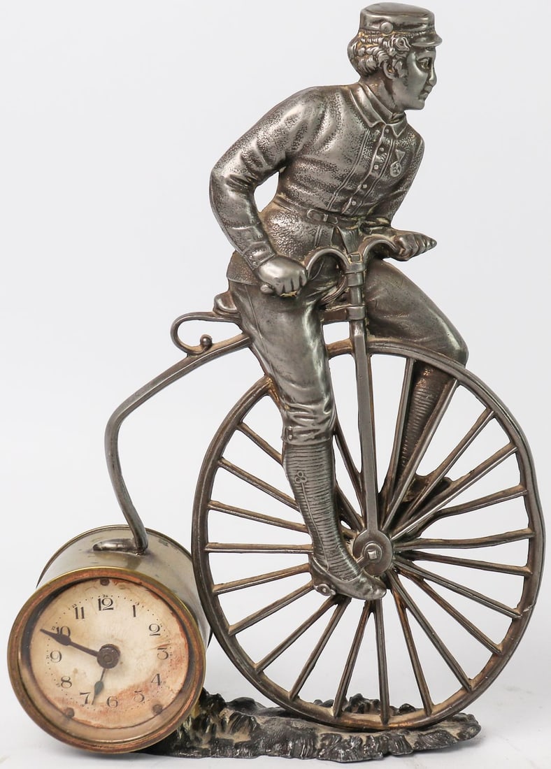 Automobilia Table clock in the shape of a unicycle from the (1 of 1)