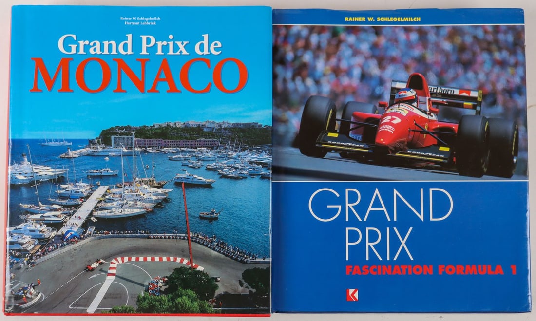 Buch 2 books by Rainer W. Schlegelmilch: Grand Prix Fascination Formula 1, 400 pages, Grand Prix de Monaco, 460 pages, German, both with dust jacket
