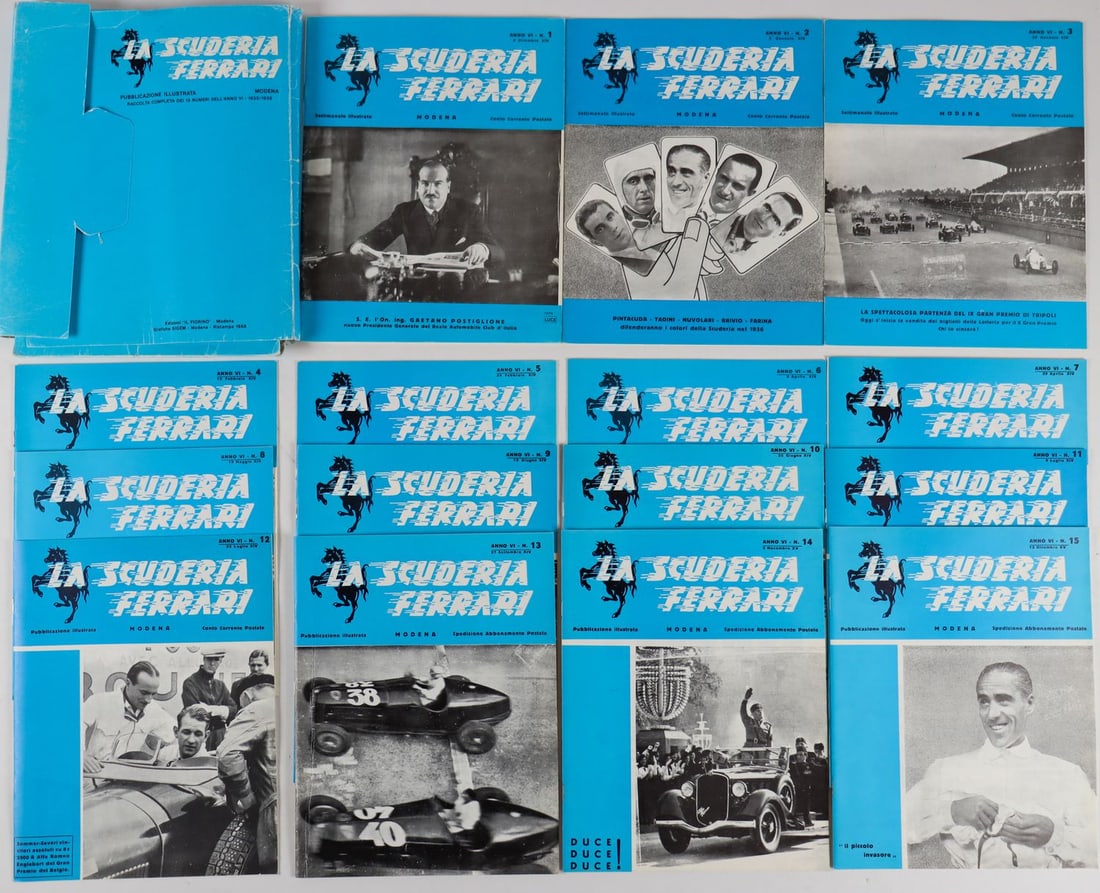Ferrari 15x Magazine 'La Scuderia Ferrari' N. 1 - 15: 1988, reprints of the complete volume 1935/1936