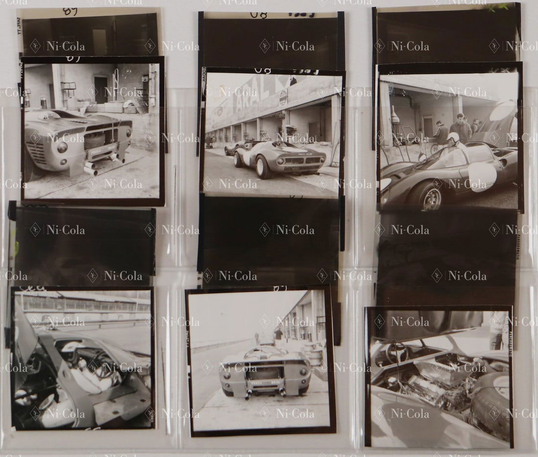 Ferrari 6 B/W negatives with contact prints from the test d: Ludovico SCARFIOTTI tests the new Dino 206S