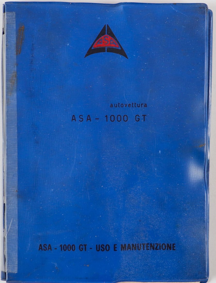 Ferrari ASA Estate of the De Nora Family: Operating manual for Type 1000GT, early version with lettering on the cover bottom and early version of the images inside, 30 pages, Italian, rare