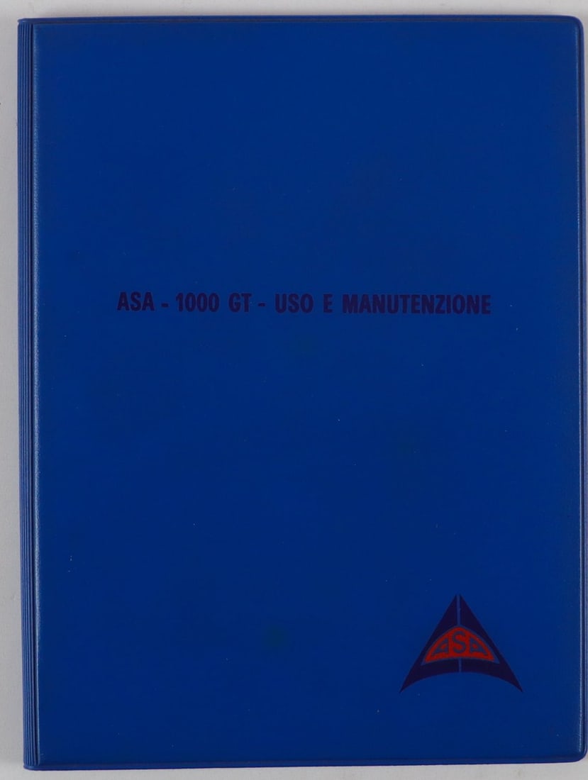 Ferrari ASA Estate of the De Nora Family: Operating manual for Type 1000GT, later version with lettering on the cover top, page numbers, wiring diagram and improved version of the photos, 30 pages, Italian