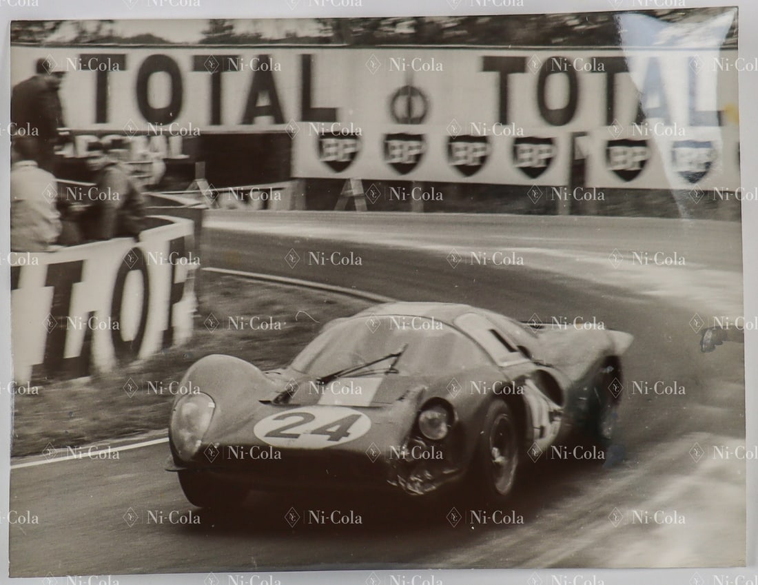 Ferrari Large format original B/W press photo 24h of Le Man (1 of 2)